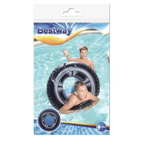 Bestway opblaasbare zwemring met autobandenmotief