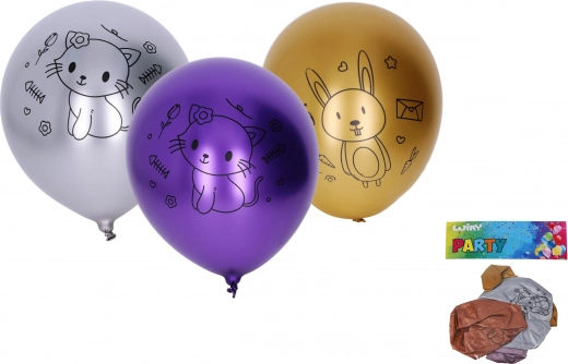 Opblaasballonnen - Chrome dieren, set van 5 stuks