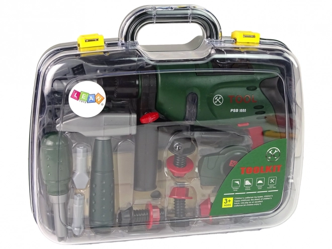 Leuke gereedschapsset voor kinderen met batterijboor en hamer
