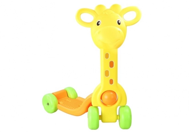 Kinderstep 4 wielen giraffe geel