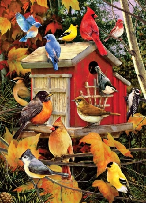 Puzzel Vogelhuisje in de Herfst 1000 Stukken Cobble Hill