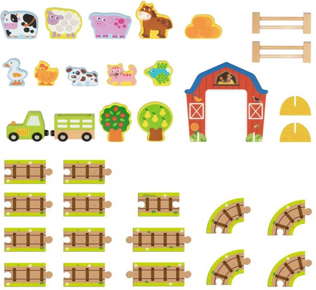 Houten boerderij in koffer Tooky Toy