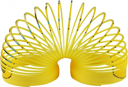 Magische veer met smiley – gele antistress spiraal