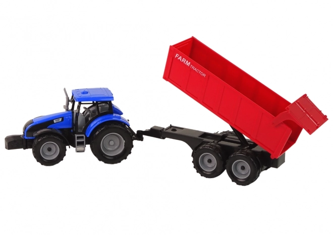 Interactieve tractor met aanhanger - blauw