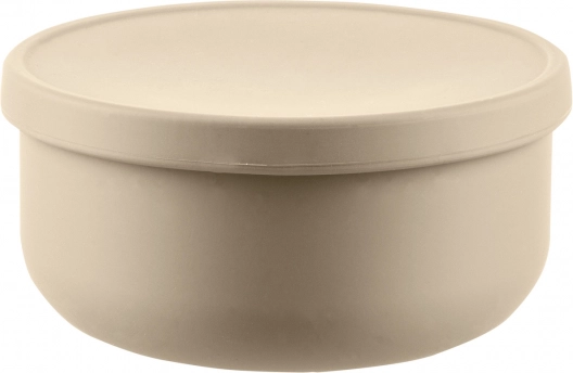 Siliconen kom met deksel, Sand Beige