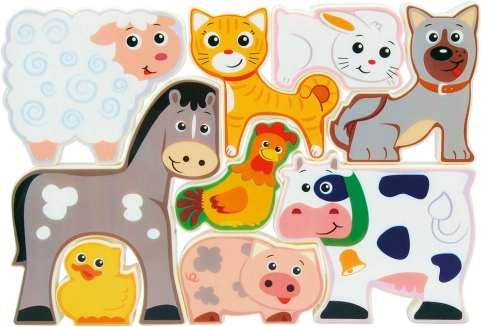 Boerderijpuzzel voor kinderen 9 stukjes