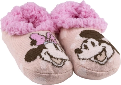 Thuis gebreide slofjes met bont DISNEY MINNIE