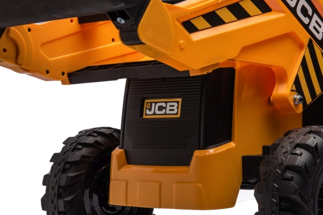 Kinder ritje op JCB Traktor met graafmachine