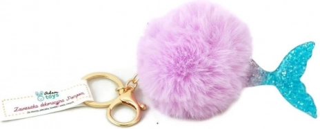 Sleutelhanger met pompon en zeemeerminstaart