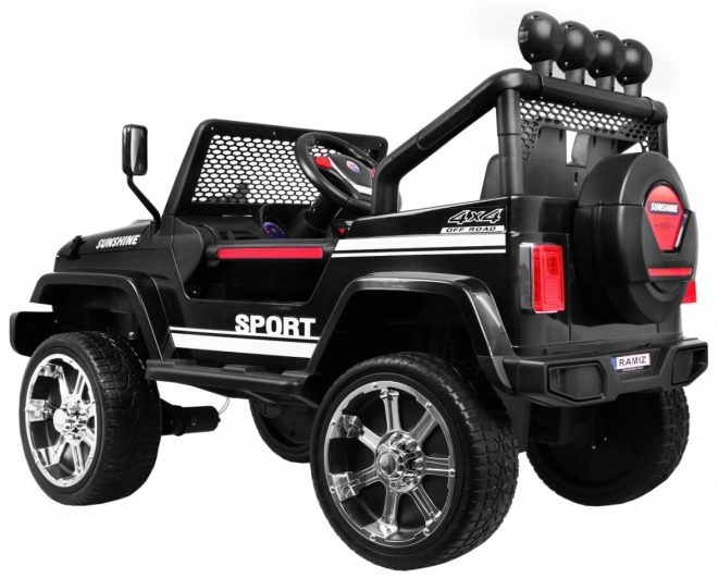 Elektrische kinderauto Raptor Drifter zwart met afstandsbediening en 4x4 aandrijving