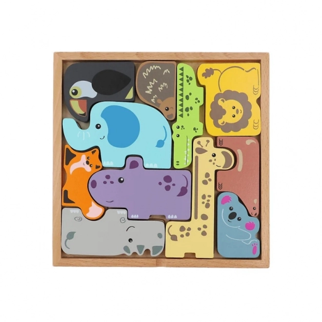 Houten puzzel Zoo crew dieren