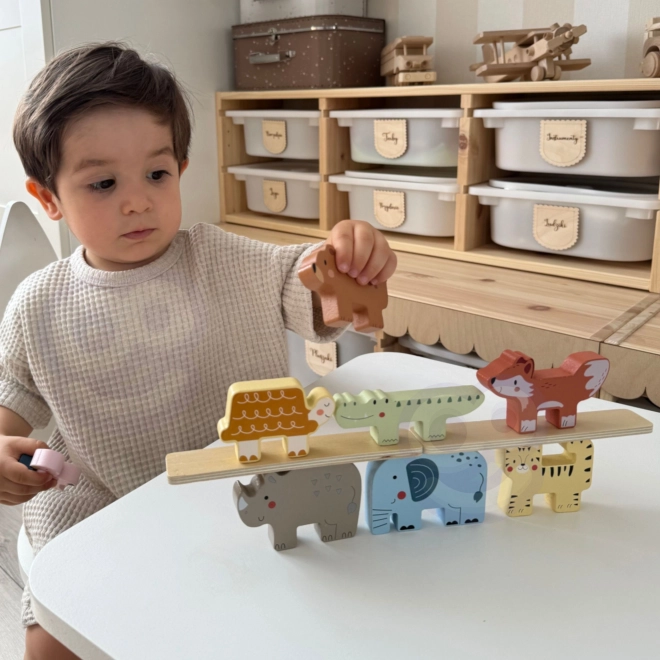 Houten blokken dieren Montessori 9 stuks van Tooky Toy