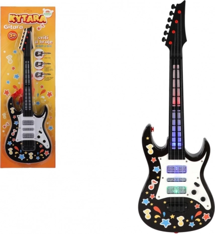 Kinder elektrische gitaar met licht en geluid, 53 cm, met schouderriem