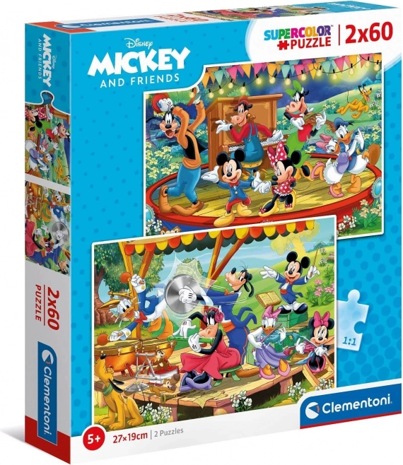 Puzzel 2x60 stukjes - Mickey en vrienden