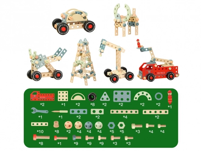 Houten bouwpakket Montessori auto toren