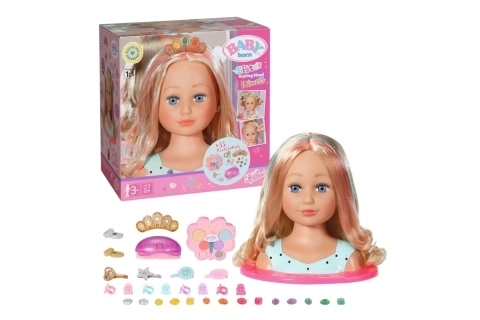 Oudere zus BABY born kappershoofd met make-up palet