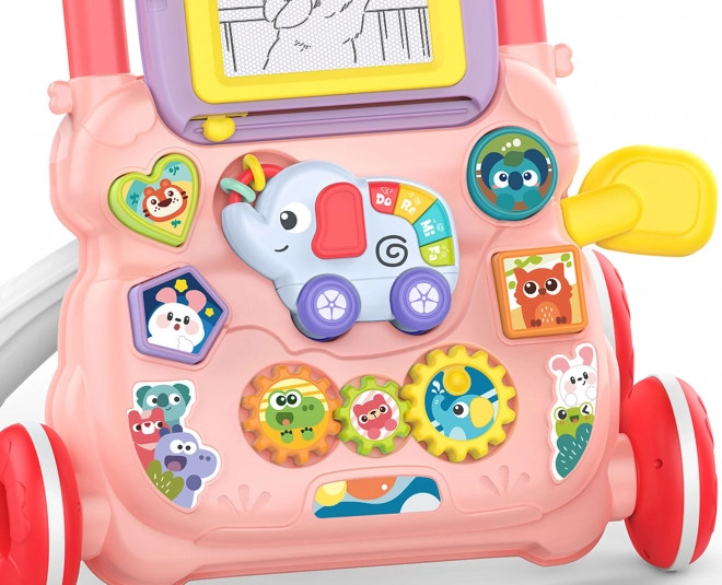 Interactieve loopstoel Woopie Baby met muziek en tekentafel