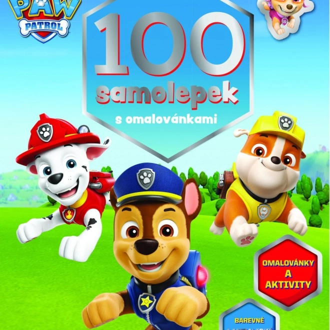Stickerboek met kleurplaten 100 stickers PAW PATROL 21,5 × 28 cm