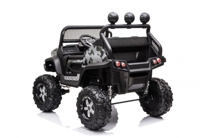 Elektrische kinderauto Unimog S in camouflagekleur