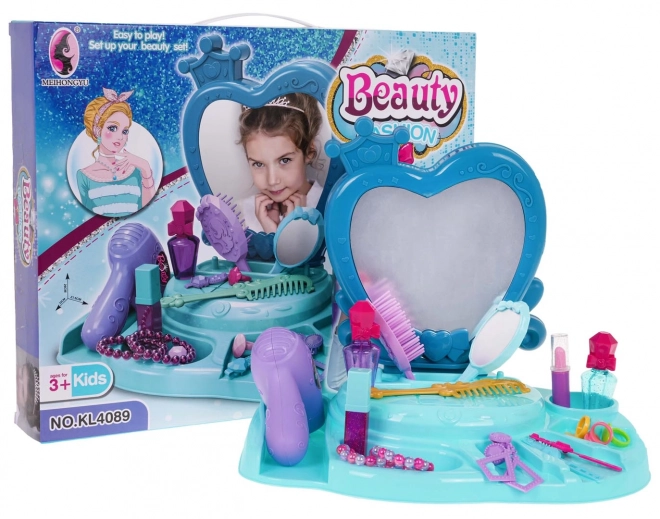 Kinderkaptafel Beauty Fashion Blauw met accessoires