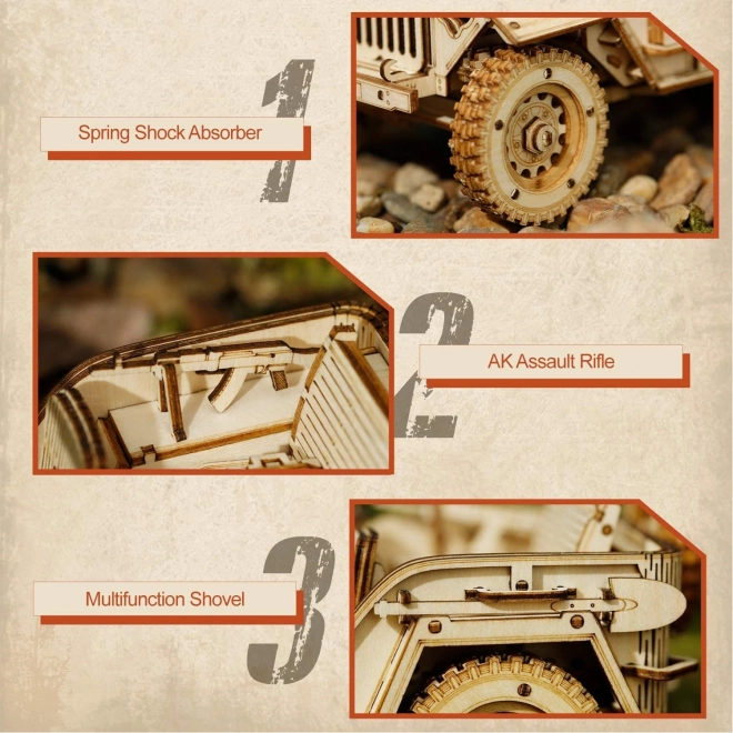 Leger Jeep - 3D houten puzzel