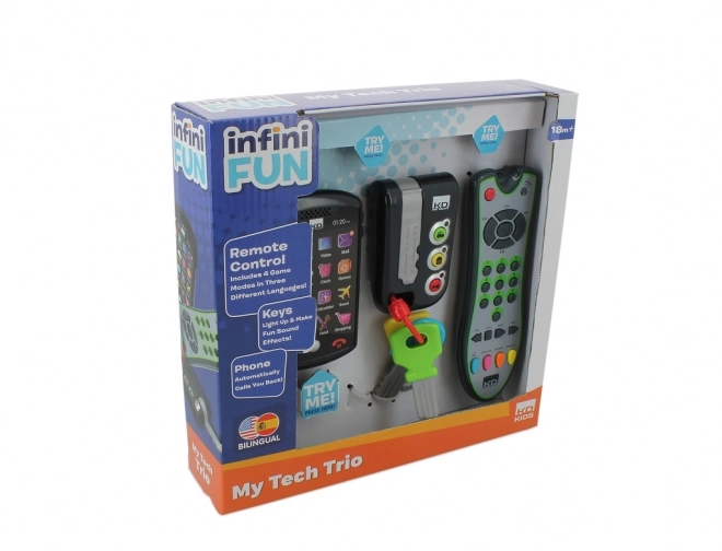 Trio set Tech Too - sleutels, afstandsbediening en telefoon