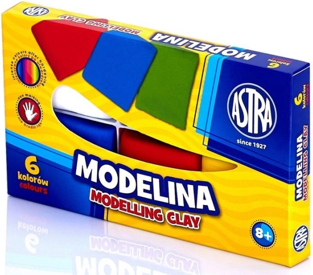 ASTRA boetseerklei 6×21 g – set kleuren voor creatief knutselen