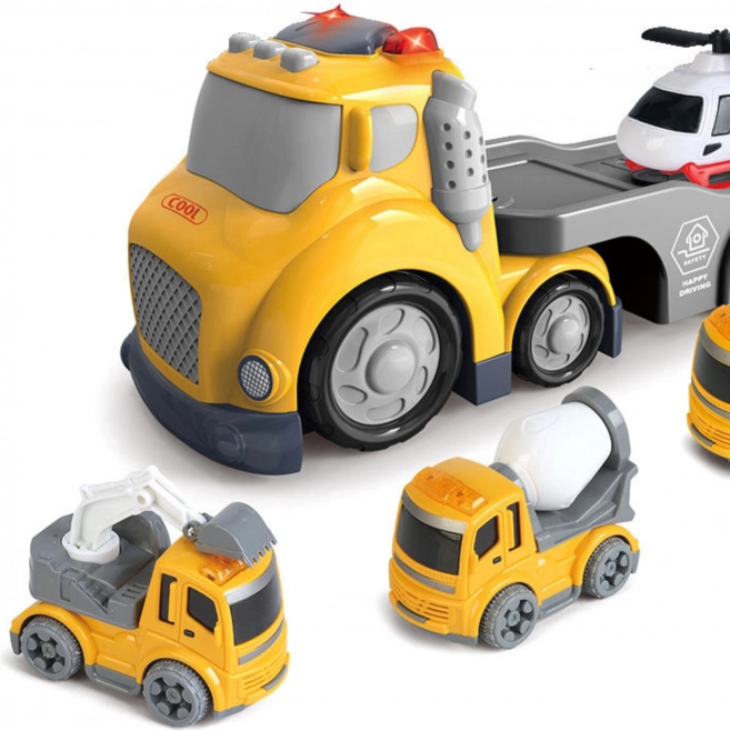 Gele sleepwagen WOOPIE City Truck met licht- en geluidseffecten