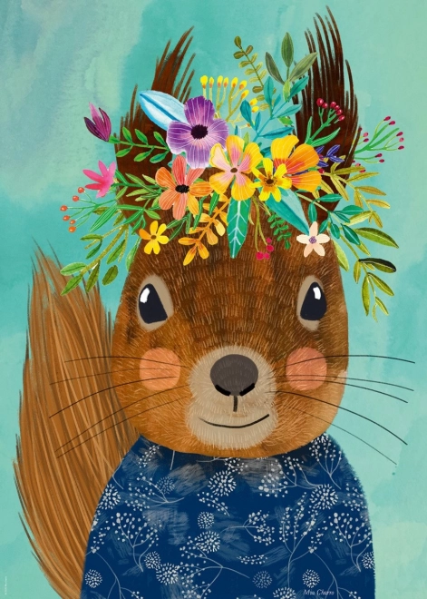 Puzzel 1000 stukjes Floral Friends – eekhoorn van Mia Charro