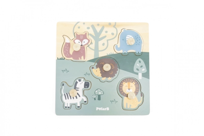 Houten insteekpuzzel - dieren