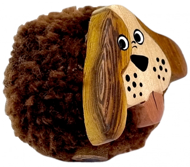 Grote houten magneet Pompom Hond