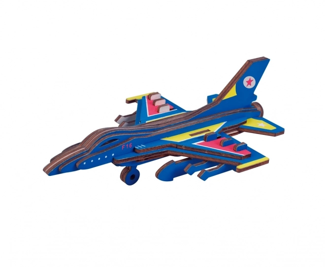 Woodcraft Houten 3D puzzel Gevechtsvliegtuig F16
