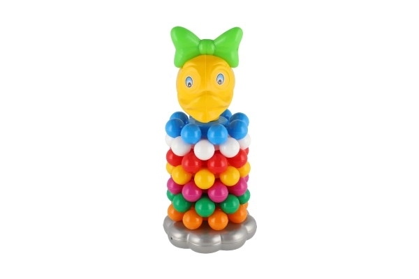 Stapelbare piramide met ringen van plastic 26cm in net 12m+