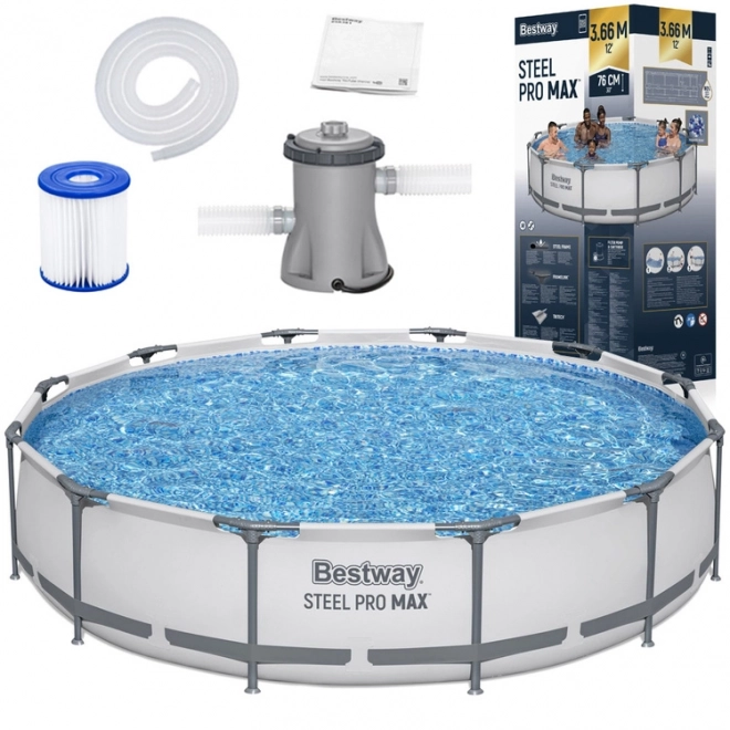 Bestway Steel Pro Max zwembad 6,473L 366x76 cm met pomp en filter