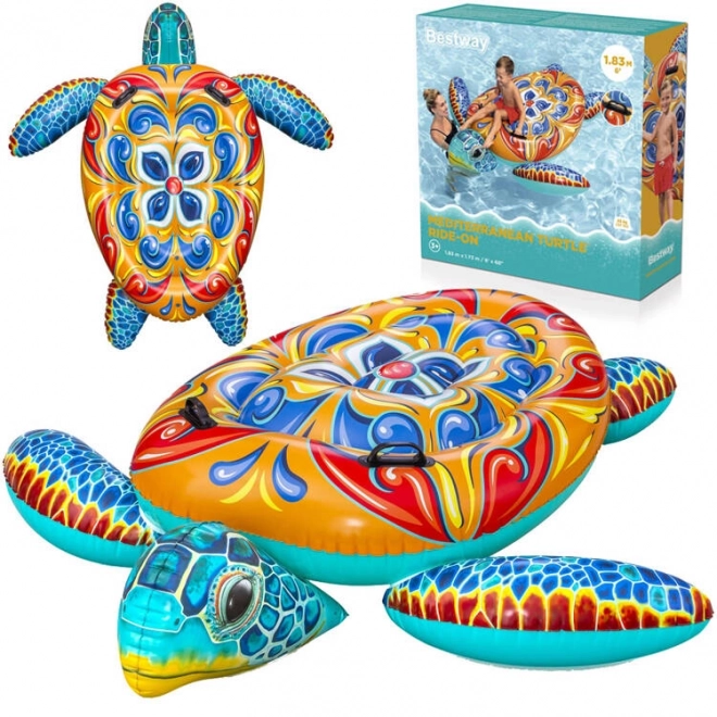Bestway opblaasbare matras met handgrepen schildpad Majolika
