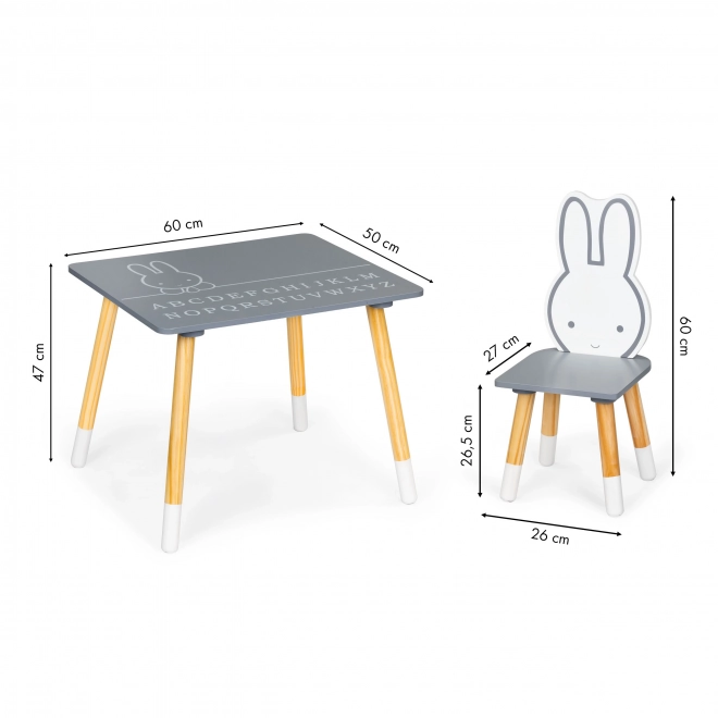 Kinder tafel met twee stoelen set meubelen Ecotoys