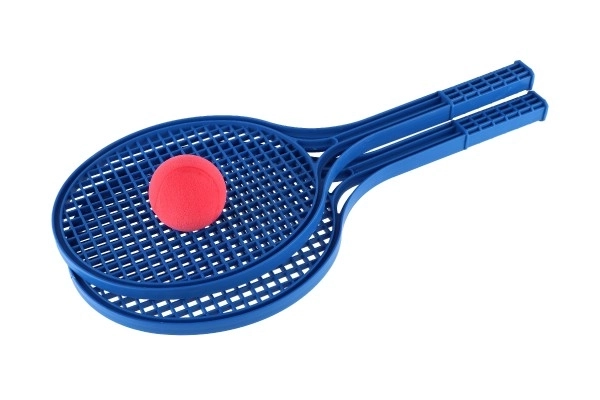 Zachte tennisplastic kleurrijk + balletje 53cm in net