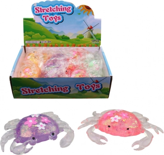 Rubberen krab 9 cm in geschenkverpakking