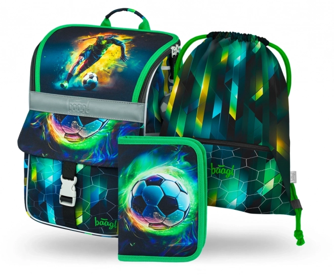 BAAGL schoolset Zippy voetbalspeler – schooltas, etui en gymsack