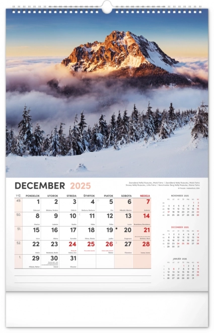 Wandkalender Ons Slowakije 2025, 33 × 46 cm
