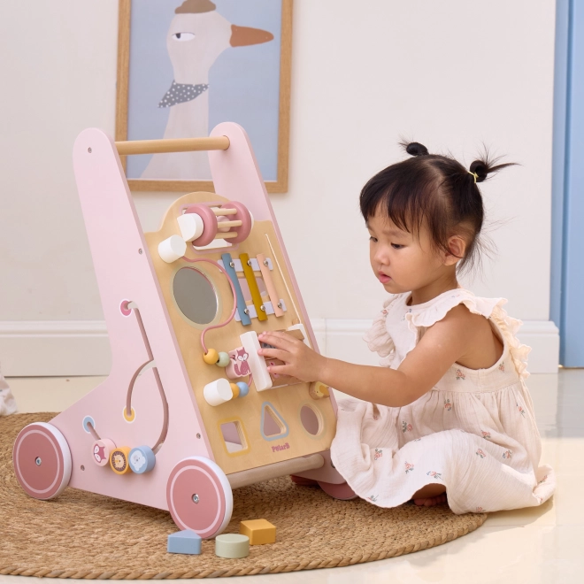 Houten loopwagen