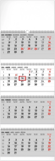 Wandkalender 4-maanden vouwbaar 2026