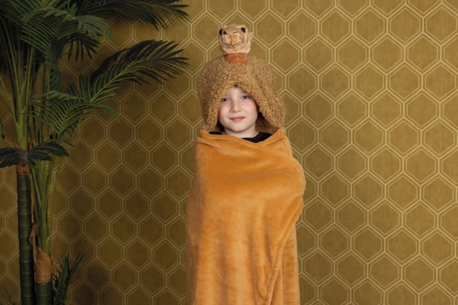 Verwarmende deken met capuchon Kameel van Cozy Noxxiez