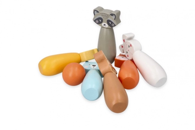 Houten kegels bosdieren