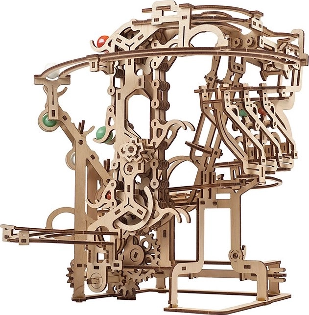 Ugears 3D houten mechanische puzzel Knikkerbaan Ketting