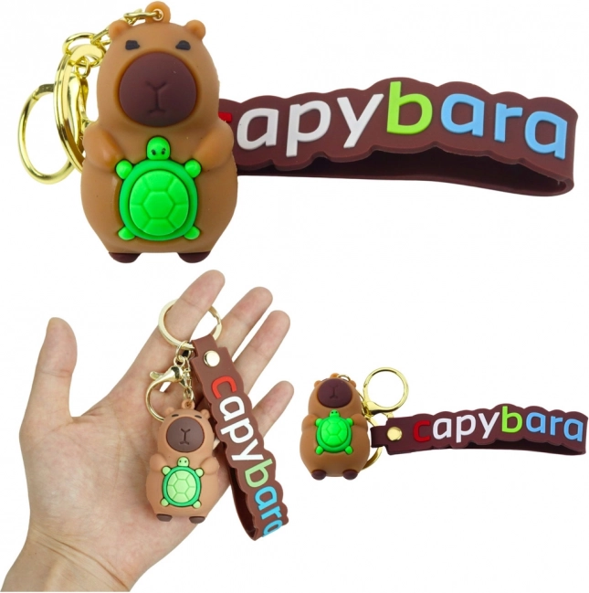 Sleutelhanger Capibara met schildpad