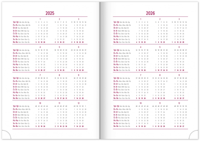 NOTIQUE Dagelijkse Agenda Balacron 2025, zwart, 15 x 21 cm
