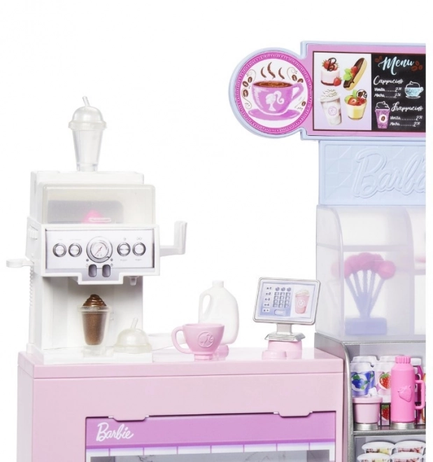 Barbie barista in het café