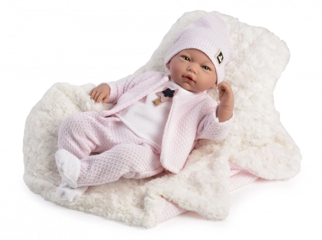 Guca 10219 LUCIA - realistische pop baby met geluiden en zacht stoffen lichaam - 46 cm