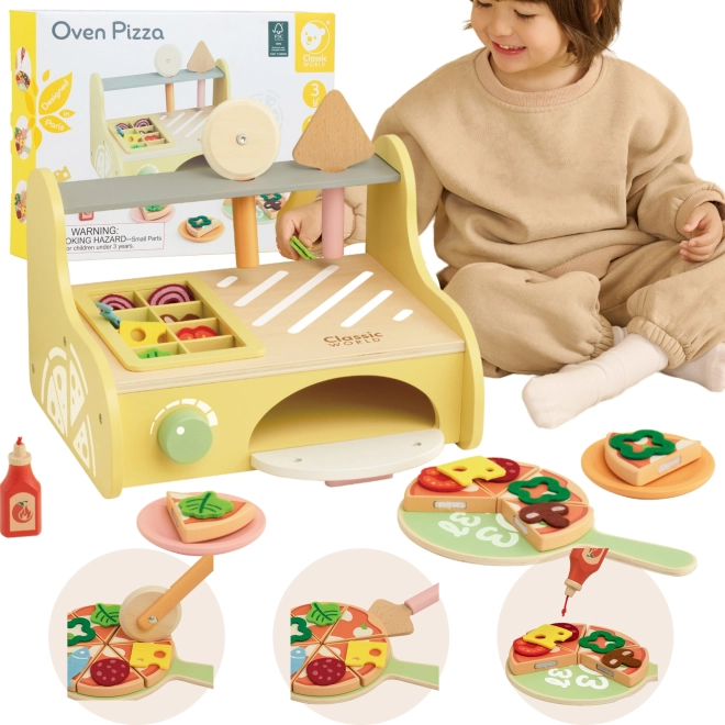 Houten pizzaoven CLASSIC WORLD voor kinderen 3+ van gecertificeerd FSC-hout